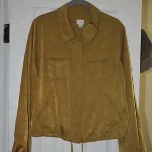 Olive green button down shirt